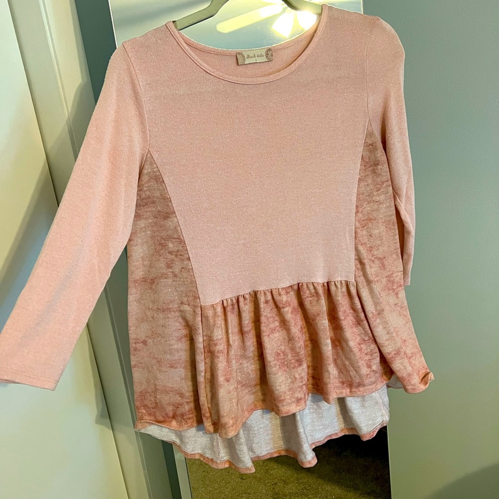 Altar’D State, Pink Quarter Sleeve Top, S